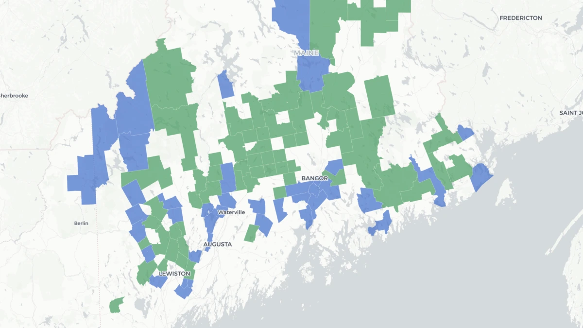 Mobilization and persuasion map of Maine's 2nd congressional district.